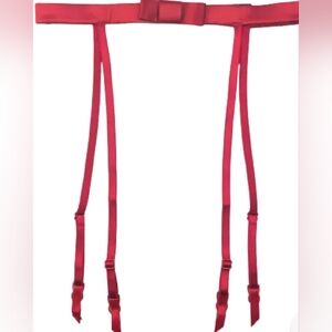 VICTORIAS SECRET VERY SEXY SATIN GARTER BELT BOW LIPSTICK RED  M/L
